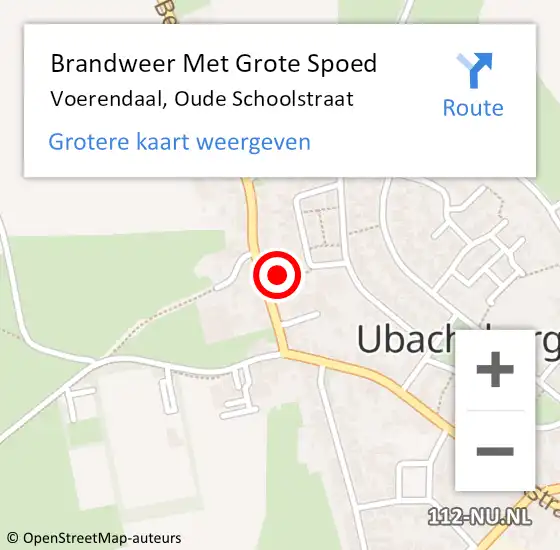 Locatie op kaart van de 112 melding: Brandweer Met Grote Spoed Naar Voerendaal, Oude Schoolstraat op 1 juni 2021 15:17