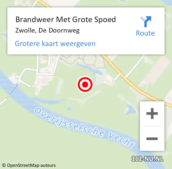 Locatie op kaart van de 112 melding: Brandweer Met Grote Spoed Naar Zwolle, De Doornweg op 1 juni 2021 15:36