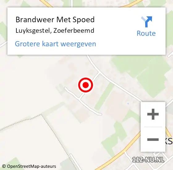 Locatie op kaart van de 112 melding: Brandweer Met Spoed Naar Luyksgestel, Zoeferbeemd op 1 juni 2021 16:09