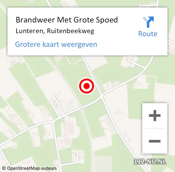 Locatie op kaart van de 112 melding: Brandweer Met Grote Spoed Naar Lunteren, Ruitenbeekweg op 1 juni 2021 16:33