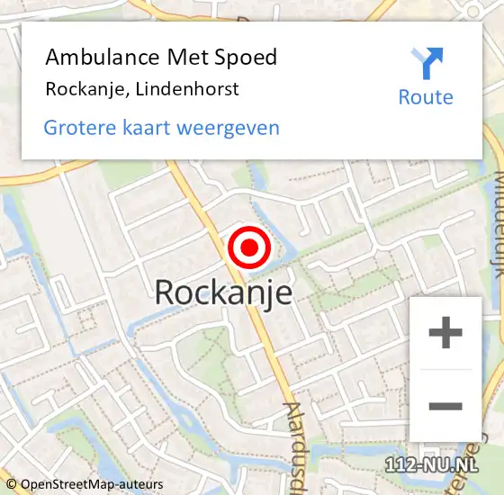 Locatie op kaart van de 112 melding: Ambulance Met Spoed Naar Rockanje, Lindenhorst op 1 juni 2021 17:36