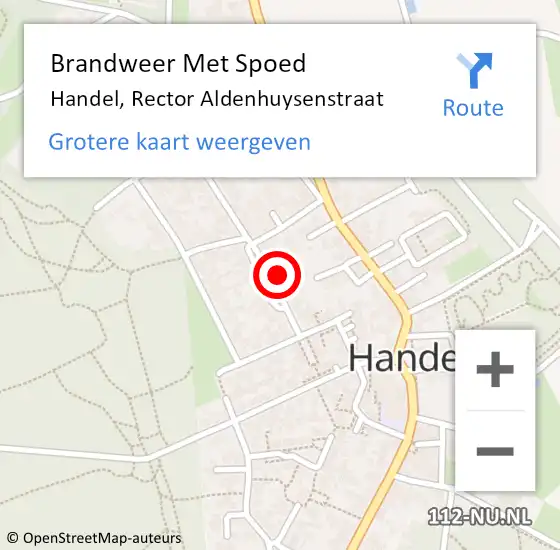 Locatie op kaart van de 112 melding: Brandweer Met Spoed Naar Handel, Rector Aldenhuysenstraat op 1 juni 2021 17:56