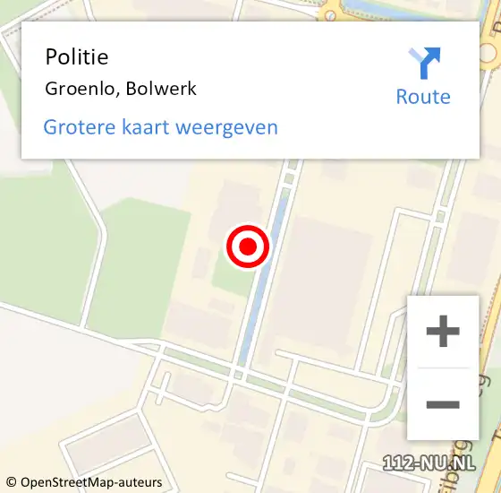 Locatie op kaart van de 112 melding: Politie Groenlo, Bolwerk op 1 juni 2021 18:24