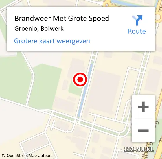 Locatie op kaart van de 112 melding: Brandweer Met Grote Spoed Naar Groenlo, Bolwerk op 1 juni 2021 18:26