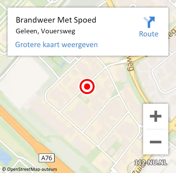 Locatie op kaart van de 112 melding: Brandweer Met Spoed Naar Geleen, Vouersweg op 1 juni 2021 19:19