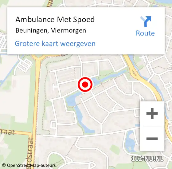 Locatie op kaart van de 112 melding: Ambulance Met Spoed Naar Beuningen, Viermorgen op 1 juni 2021 19:37