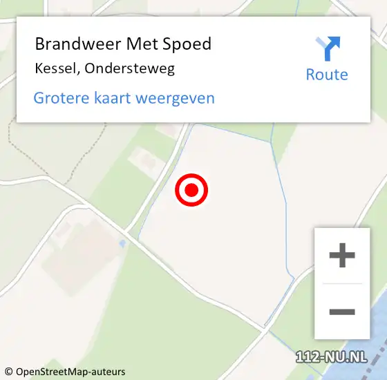 Locatie op kaart van de 112 melding: Brandweer Met Spoed Naar Kessel, Ondersteweg op 1 juni 2021 20:19