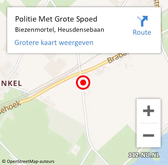 Locatie op kaart van de 112 melding: Politie Met Grote Spoed Naar Biezenmortel, Heusdensebaan op 1 juni 2021 20:47