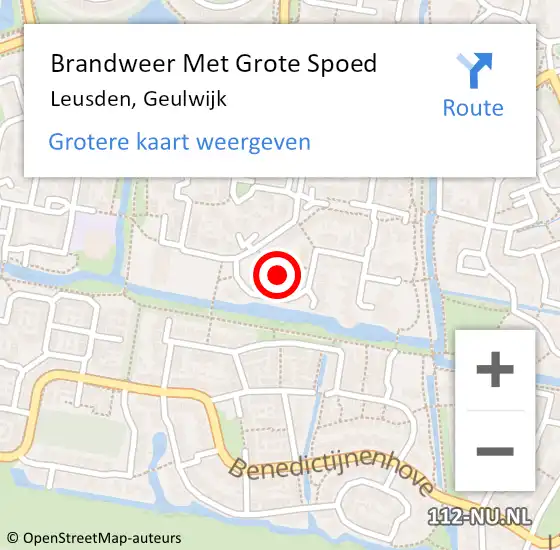 Locatie op kaart van de 112 melding: Brandweer Met Grote Spoed Naar Leusden, Geulwijk op 1 juni 2021 20:53