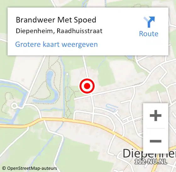 Locatie op kaart van de 112 melding: Brandweer Met Spoed Naar Diepenheim, Raadhuisstraat op 1 juni 2021 21:49