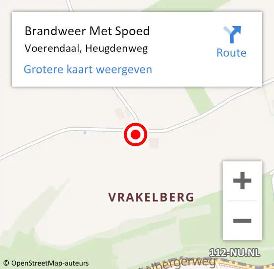 Locatie op kaart van de 112 melding: Brandweer Met Spoed Naar Voerendaal, Heugdenweg op 1 juni 2021 23:17