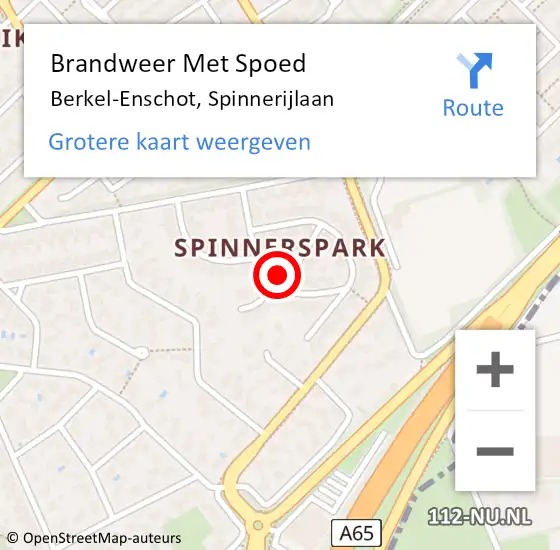 Locatie op kaart van de 112 melding: Brandweer Met Spoed Naar Berkel-Enschot, Spinnerijlaan op 2 juni 2021 00:03