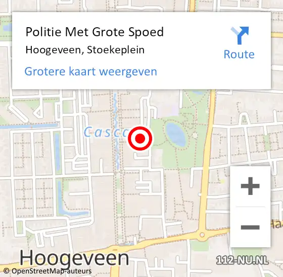 Locatie op kaart van de 112 melding: Politie Met Grote Spoed Naar Hoogeveen, Stoekeplein op 2 juni 2021 00:51