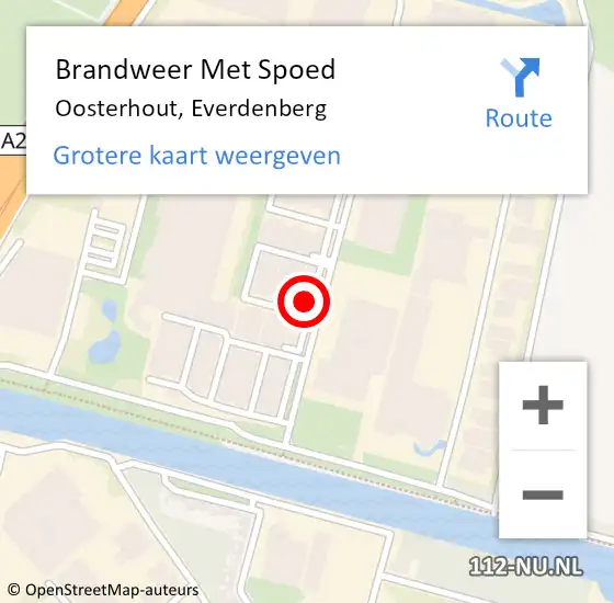 Locatie op kaart van de 112 melding: Brandweer Met Spoed Naar Oosterhout, Everdenberg op 2 juni 2021 01:03