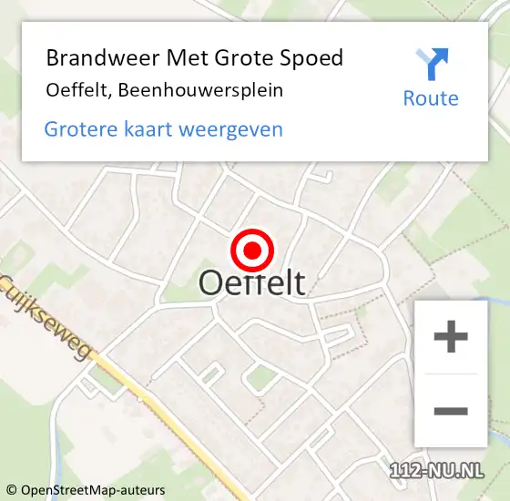 Locatie op kaart van de 112 melding: Brandweer Met Grote Spoed Naar Oeffelt, Beenhouwersplein op 2 juni 2021 04:03