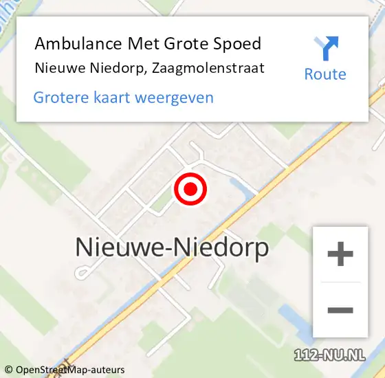 Locatie op kaart van de 112 melding: Ambulance Met Grote Spoed Naar Nieuwe Niedorp, Zaagmolenstraat op 2 juni 2021 04:16