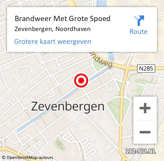 Locatie op kaart van de 112 melding: Brandweer Met Grote Spoed Naar Zevenbergen, Noordhaven op 2 juni 2021 06:01