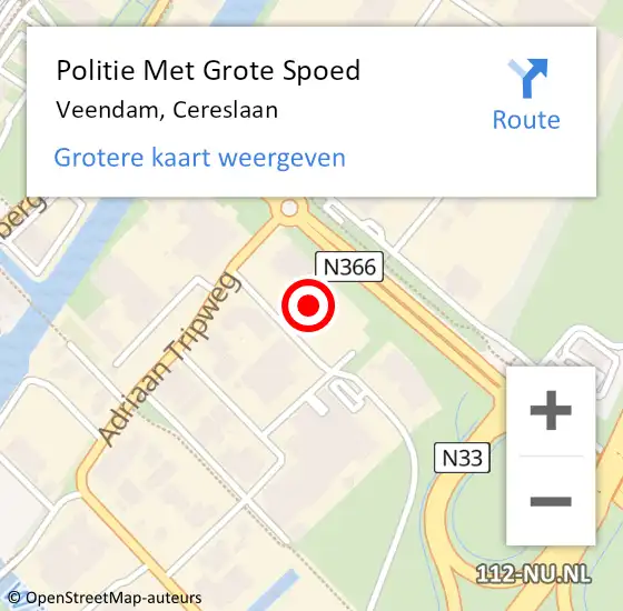 Locatie op kaart van de 112 melding: Politie Met Grote Spoed Naar Veendam, Cereslaan op 2 juni 2021 06:19