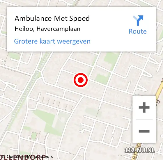 Locatie op kaart van de 112 melding: Ambulance Met Spoed Naar Heiloo, Havercamplaan op 2 juni 2021 06:28