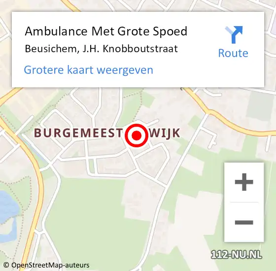 Locatie op kaart van de 112 melding: Ambulance Met Grote Spoed Naar Beusichem, J.H. Knobboutstraat op 2 juni 2021 07:15