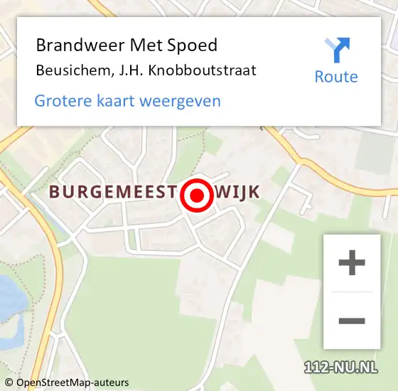 Locatie op kaart van de 112 melding: Brandweer Met Spoed Naar Beusichem, J.H. Knobboutstraat op 2 juni 2021 07:25