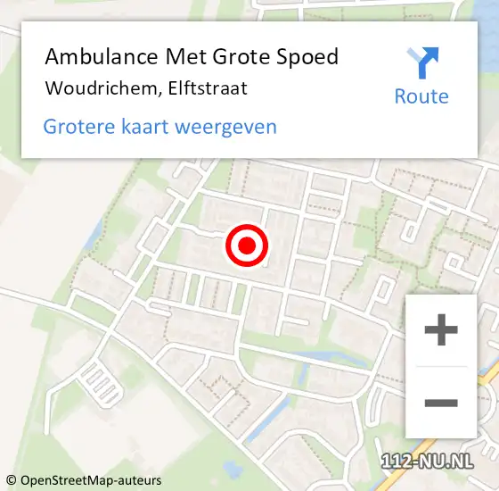 Locatie op kaart van de 112 melding: Ambulance Met Grote Spoed Naar Woudrichem, Elftstraat op 2 juni 2021 07:53