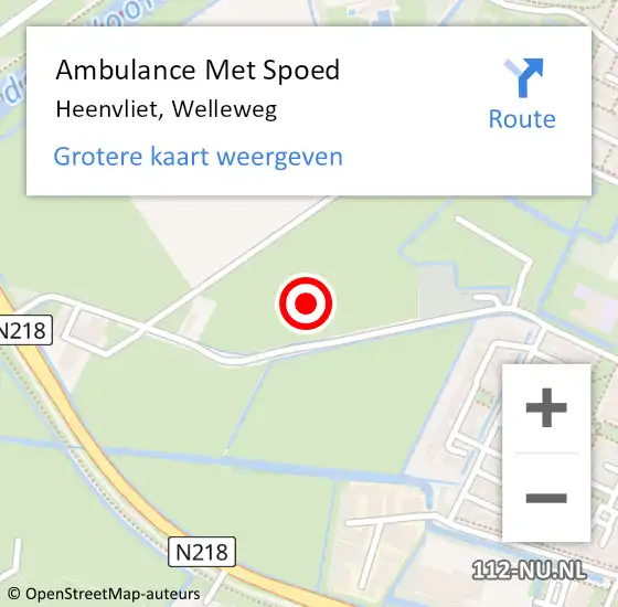 Locatie op kaart van de 112 melding: Ambulance Met Spoed Naar Heenvliet, Welleweg op 2 juni 2021 10:16