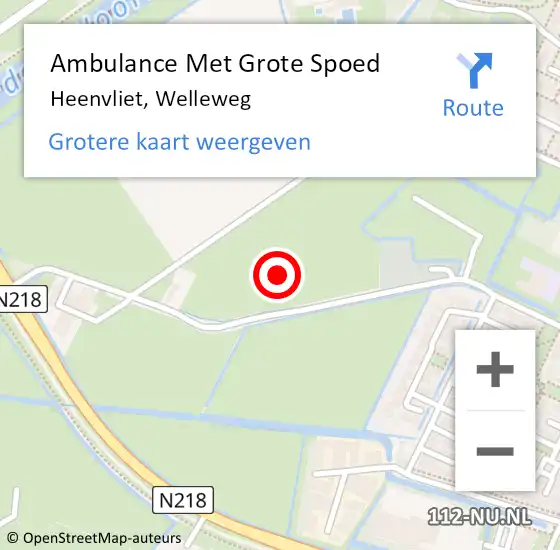 Locatie op kaart van de 112 melding: Ambulance Met Grote Spoed Naar Heenvliet, Welleweg op 2 juni 2021 10:46