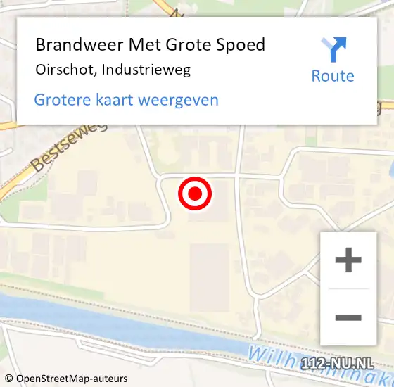 Locatie op kaart van de 112 melding: Brandweer Met Grote Spoed Naar Oirschot, Industrieweg op 2 juni 2021 10:51