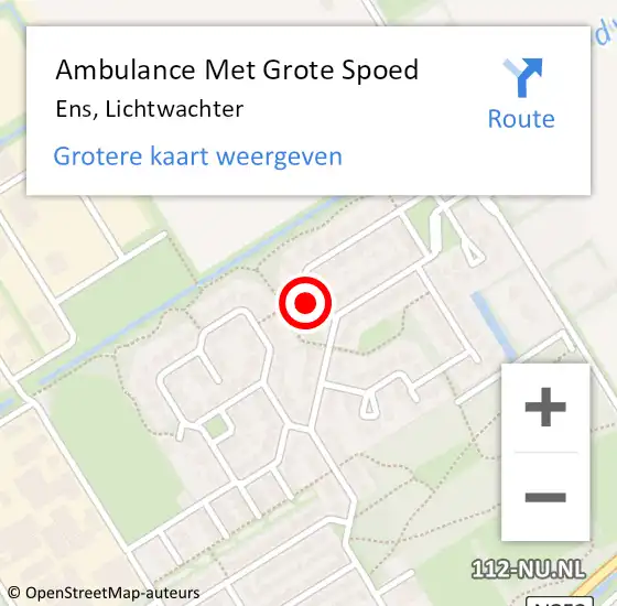 Locatie op kaart van de 112 melding: Ambulance Met Grote Spoed Naar Ens, Lichtwachter op 12 juni 2014 07:29