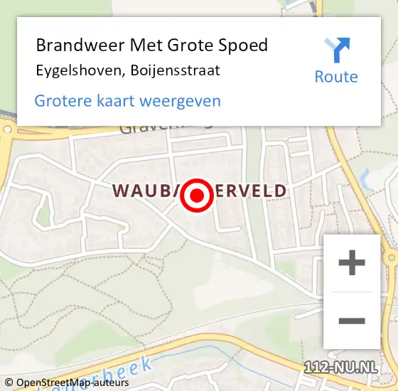 Locatie op kaart van de 112 melding: Brandweer Met Grote Spoed Naar Eygelshoven, Boijensstraat op 2 juni 2021 12:09