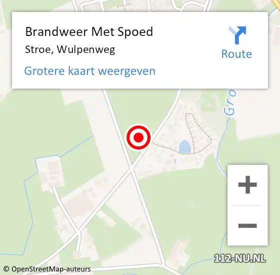 Locatie op kaart van de 112 melding: Brandweer Met Spoed Naar Stroe, Wulpenweg op 2 juni 2021 14:23