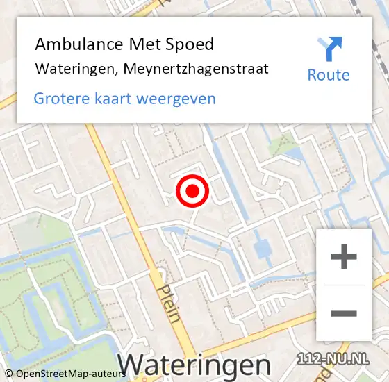 Locatie op kaart van de 112 melding: Ambulance Met Spoed Naar Wateringen, Meynertzhagenstraat op 2 juni 2021 15:50