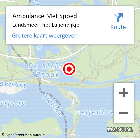 Locatie op kaart van de 112 melding: Ambulance Met Spoed Naar Landsmeer, het Luijendijkje op 2 juni 2021 16:08