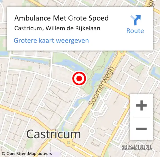 Locatie op kaart van de 112 melding: Ambulance Met Grote Spoed Naar Castricum, Willem de Rijkelaan op 2 juni 2021 18:14