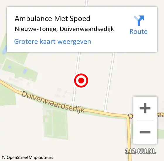 Locatie op kaart van de 112 melding: Ambulance Met Spoed Naar Nieuwe-Tonge, Duivenwaardsedijk op 2 juni 2021 18:14