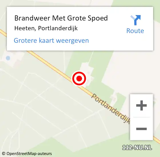 Locatie op kaart van de 112 melding: Brandweer Met Grote Spoed Naar Heeten, Portlanderdijk op 2 juni 2021 18:25