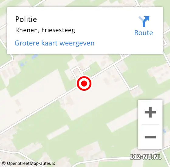 Locatie op kaart van de 112 melding: Politie Rhenen, Friesesteeg op 2 juni 2021 19:04