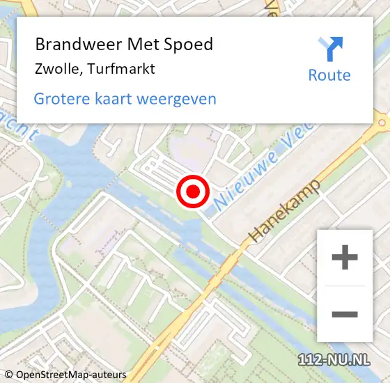 Locatie op kaart van de 112 melding: Brandweer Met Spoed Naar Zwolle, Turfmarkt op 2 juni 2021 19:30