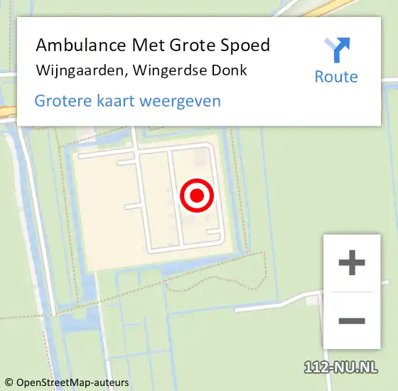 Locatie op kaart van de 112 melding: Ambulance Met Grote Spoed Naar Wijngaarden, Wingerdse Donk op 2 juni 2021 19:50