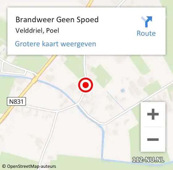 Locatie op kaart van de 112 melding: Brandweer Geen Spoed Naar Velddriel, Poel op 2 juni 2021 19:52