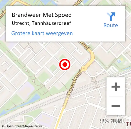 Locatie op kaart van de 112 melding: Brandweer Met Spoed Naar Utrecht, Tannhäuserdreef op 2 juni 2021 20:39