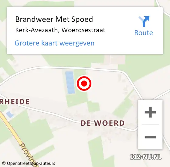 Locatie op kaart van de 112 melding: Brandweer Met Spoed Naar Kerk-Avezaath, Woerdsestraat op 2 juni 2021 20:41