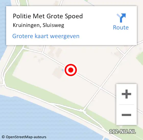 Locatie op kaart van de 112 melding: Politie Met Grote Spoed Naar Kruiningen, Sluisweg op 2 juni 2021 20:53