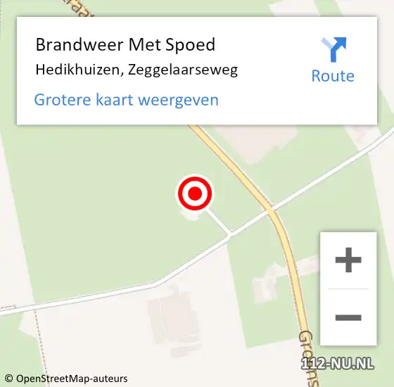 Locatie op kaart van de 112 melding: Brandweer Met Spoed Naar Hedikhuizen, Zeggelaarseweg op 2 juni 2021 20:54