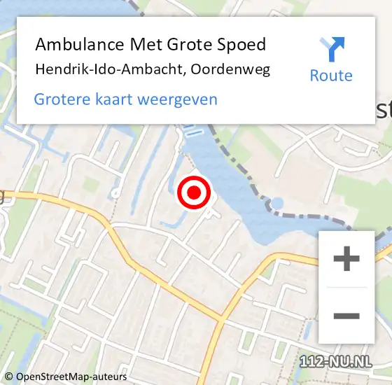 Locatie op kaart van de 112 melding: Ambulance Met Grote Spoed Naar Hendrik-Ido-Ambacht, Oordenweg op 2 juni 2021 23:23