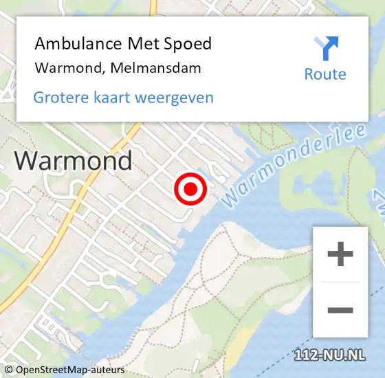 Locatie op kaart van de 112 melding: Ambulance Met Spoed Naar Warmond, Melmansdam op 3 juni 2021 02:35