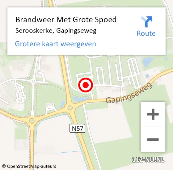 Locatie op kaart van de 112 melding: Brandweer Met Grote Spoed Naar Serooskerke, Gapingseweg op 3 juni 2021 03:09