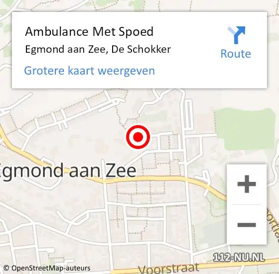 Locatie op kaart van de 112 melding: Ambulance Met Spoed Naar Egmond aan Zee, De Schokker op 3 juni 2021 03:12