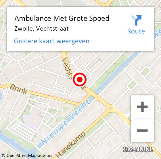 Locatie op kaart van de 112 melding: Ambulance Met Grote Spoed Naar Zwolle, Vechtstraat op 3 juni 2021 09:30